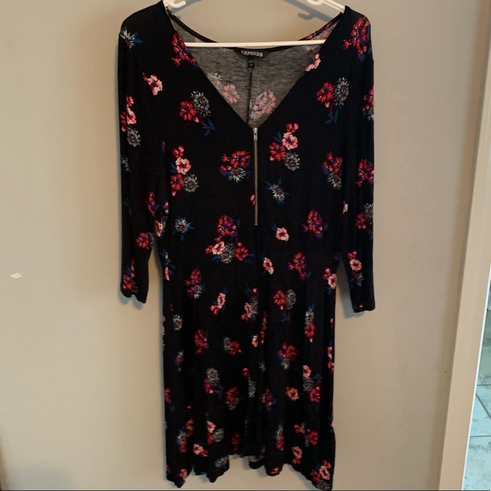 Express Floral Zip Dress